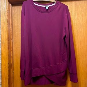 A New Day burgundy overlapped bottom detail sweater